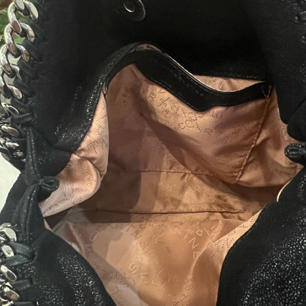 Stella McCartney Falabella Mini Faux Brushed Leather Black Edgy Chain Bag - Picture 15 of 16
